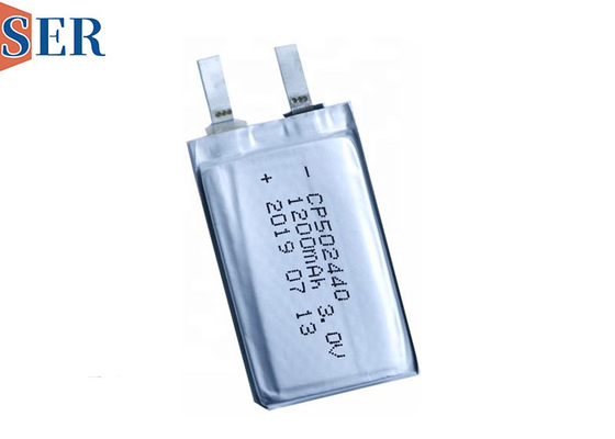 ปรับแต่ง CP502440 3.0V 1200mAh แบตเตอรี่บางพิเศษ Li-MnO2 กระเป๋าเซลล์สำหรับ RFID GPS