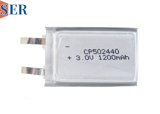 ปรับแต่ง CP502440 3.0V 1200mAh แบตเตอรี่บางพิเศษ Li-MnO2 กระเป๋าเซลล์สำหรับ RFID GPS