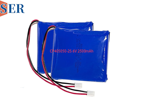 การออกแบบที่กำหนดเอง CP405050-2S ชุดแบตเตอรี่ 6.0V 2500mAh แบตเตอรี่ลิเธียมหลัก