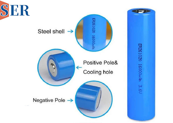 ER261020M แบตเตอรี่ Li SOCL2 ขนาดใหญ่ ขนาดสูง 3.6V 13000mAh