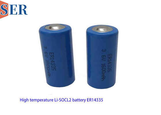 อุณหภูมิสูง 3.6V แบตเตอรี่ Li Socl2 ER14335 2/3AA ขนาด ER14335S สําหรับการติดตาม TPMS