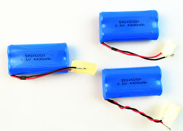 กำหนดเอง Li SOCL2 แบตเตอรี่ 4400mAh 3.6V / 7.2V AA ขนาด ER14505M-2P 1S2P CE อนุมัติ