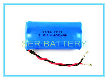 กำหนดเอง Li SOCL2 แบตเตอรี่ 4400mAh 3.6V / 7.2V AA ขนาด ER14505M-2P 1S2P CE อนุมัติ