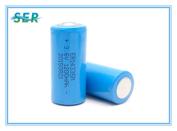 ประเภทเกลียว 3.6V 1200mAh แบตเตอรี่ลิเธียมหลัก 2/3AA ขนาด ER14335M สำหรับเครื่องวัดความร้อนน้ำ