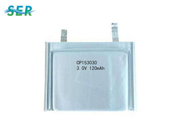 3V 170mAh แบตเตอรี่ลิเธียม MNO2 แบบบางพิเศษรูปทรงสี่เหลี่ยมสำหรับการ์ด IC CP153030