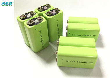 แบตเตอรี่ลิเธียม Nimh 9V, แบตเตอรี่ลิเธียมไอออนแบบรีชาร์จ 180mAh สำหรับเครื่องตรวจจับควัน
