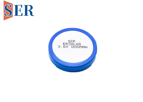 ER32L65 3.6V 1/10D ปุ่มเซลล์แบตเตอรี่ชนิดหัวเข็มขัด 1000mAh