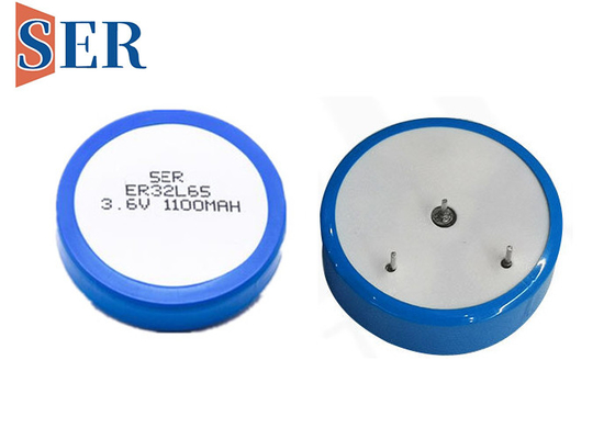 ER32L65 3.6V 1/10D ปุ่มเซลล์แบตเตอรี่ชนิดหัวเข็มขัด 1000mAh