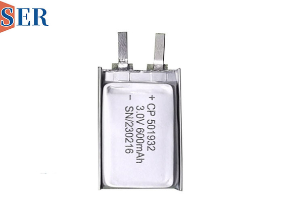 ปรับแต่งแบตเตอรี่ลิเธียมแมงกานีส CP501932 3v 600mAh แบตเตอรี่ลิเธียมหลัก Soft Pack