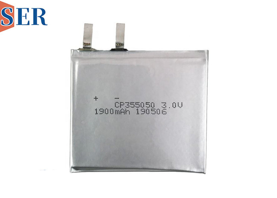 3.0V 1900mAh แบตเตอรี่บางพิเศษ CP355050 แบตเตอรี่ลิเธียมแมงกานีสไดออกไซด์บรรจุแบบนิ่ม