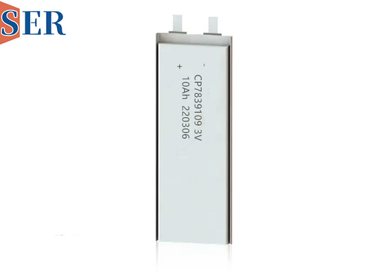แบตเตอรี่ลิเธียมแมงกานีสไดออกไซด์หลักแบบบางแบบกำหนดเอง CP7839109 3.0V 10Ah