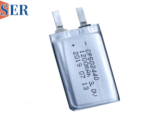 CP502440 LiMNO2 แบตเตอรี่บางพิเศษพร้อมวัสดุลิเธียมแมงกานีสไดออกไซด์