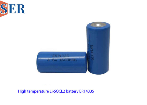 อุณหภูมิสูง 3.6V แบตเตอรี่ Li Socl2 ER14335 2/3AA ขนาด ER14335S สําหรับการติดตาม TPMS