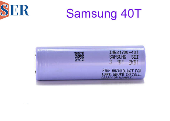 ประเภทระบายน้ําสูง INR21700 40T แบตเตอรี่ Samsung Li Ion 3.6V แบตเตอรี่กระบอกชาร์จใหม่ สําหรับเครื่องมือไฟฟ้า