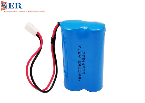 2ER14505 2S1P Li SOCL2 แบตเตอรี่ ER14505-2S 7.2V 2400mah ขั้วต่อสายไฟสำหรับมิเตอร์