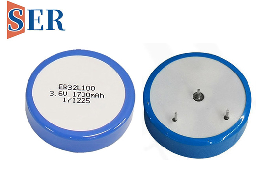 ER32L100 ปุ่มเซลล์เวเฟอร์อุณหภูมิสูงประเภท ER32100T 1/6 D แบตเตอรี่ลิเธียมไทโอนิลคลอไรด์ปฐมภูมิ